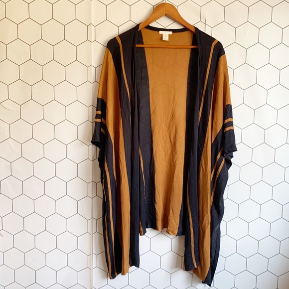 H&M brown & navy oversized draped cardigan - Picture 3 of 7